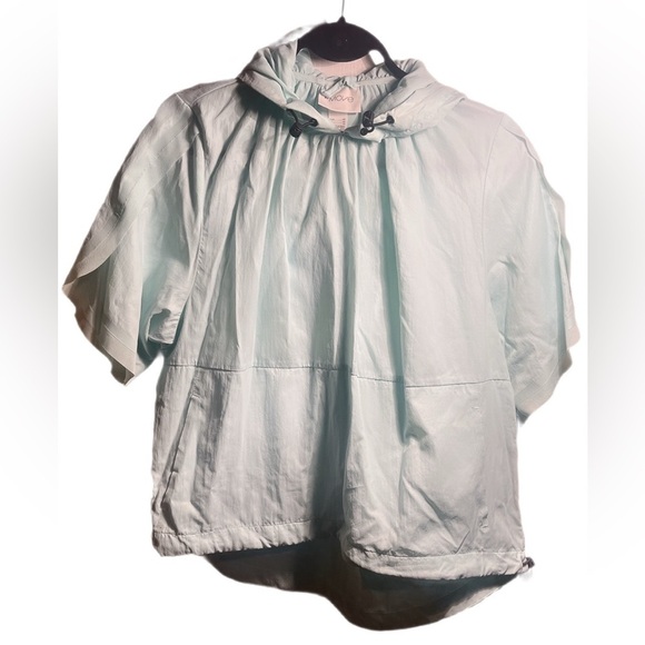 H&M Move mint green shirt sleeve activewear pull on lightweight nylon hoodie XS - Picture 3 of 6